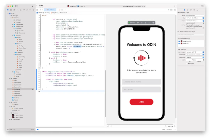 Xcode with Swift UI project and Odin