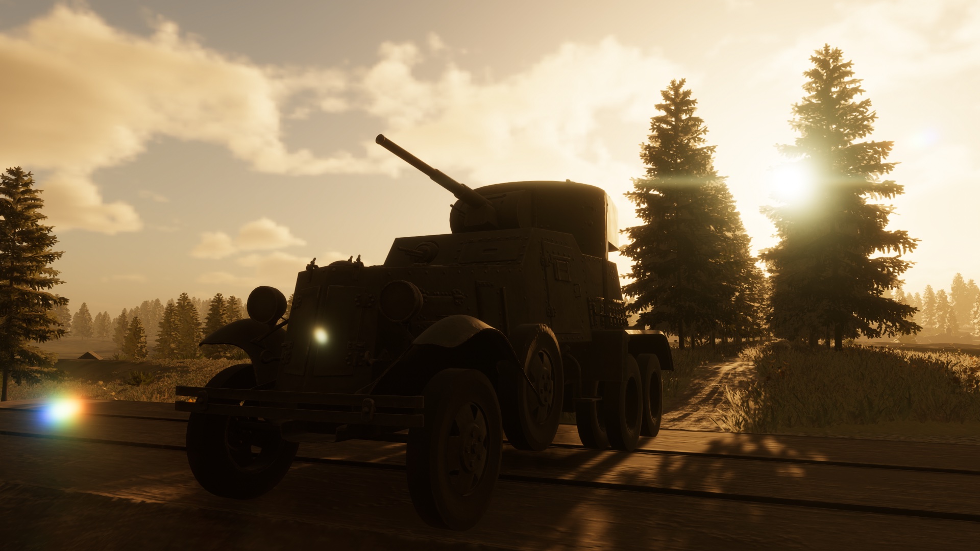 Steel Aces — armoured vehicle at sunset